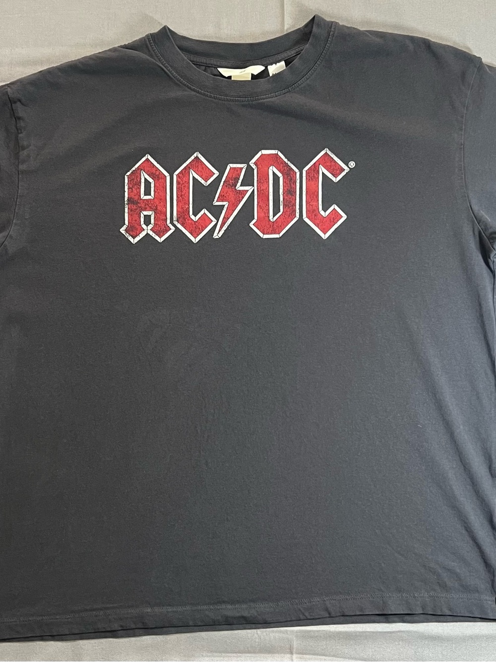 AC/DC Black T-Shirt with Red Logo Front Graphic